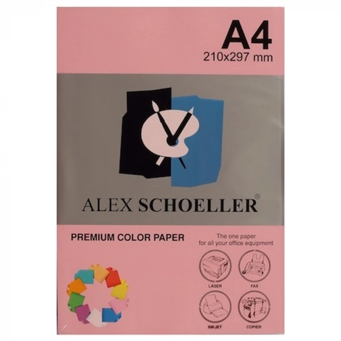 Alex Schoeller Renkli Kağıt A4 500 Lü Pembe Alx-570