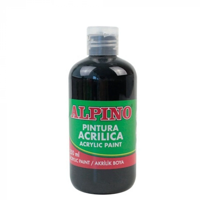 Alpino Akrilik Boya Şişe 250 ML Siyah DV000311