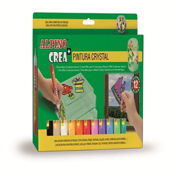 Alpino Cam Boyası Silinebilir 10.5 ML 12 Renk DE000028