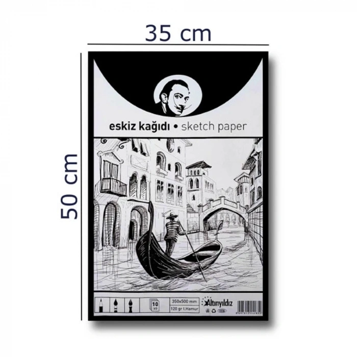 Altınyıldız Eskiz Kağıdı 10 Poşet 35x50 120 GR YŞL-285