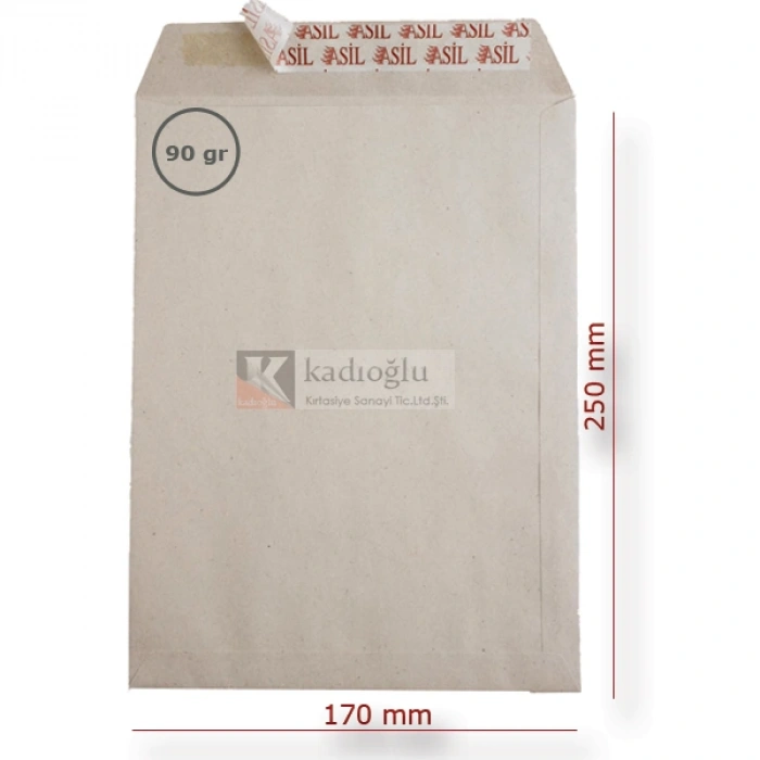 Asil Doğan Torba Zarf İmt Kraft Silikonlu 17x25 90 GR As-0821
