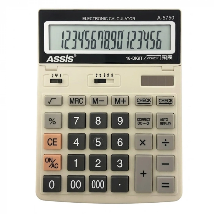 Assis Elektronik Hesap Makinesi 16 Hane Gri A-5750