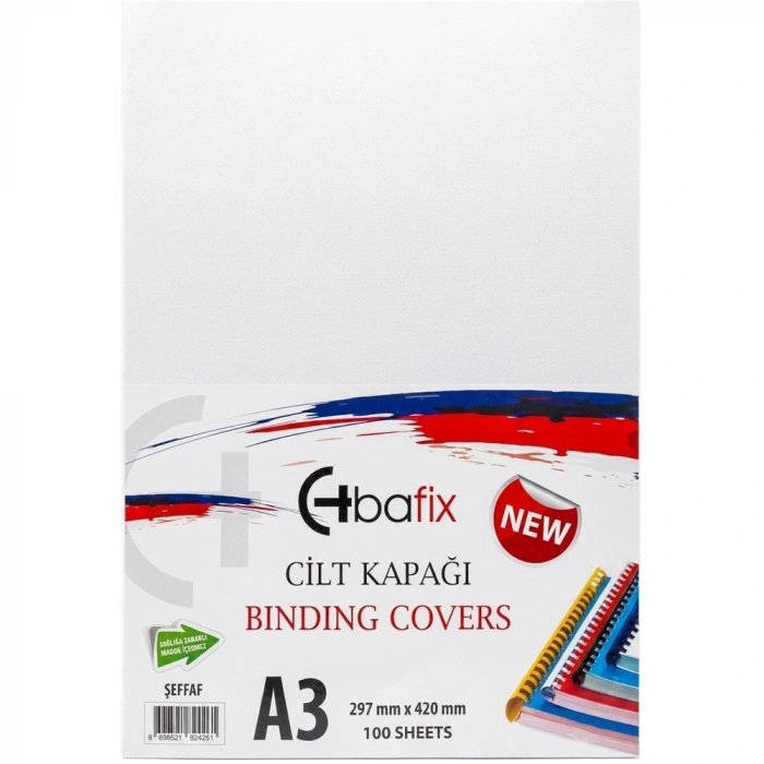 Bafix Cilt Kapağı Plastik Opak A3 160 MIC Şeffaf