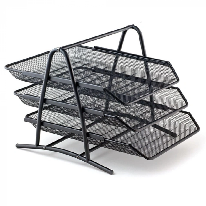 Bafix Evrak Rafı Metal Perforeli 3 Lü Siyah BFX-MER9205S