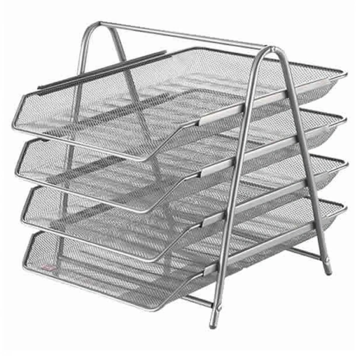 Bafix Evrak Rafı Metal Perforeli 4 Lü Gri BFX-MER9206G