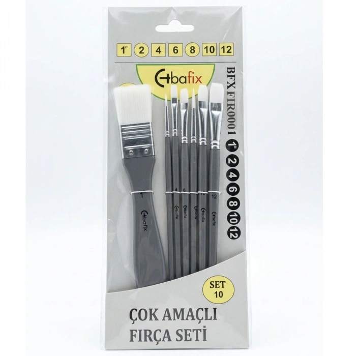 Bafix Fırça Seti Set-10 gri (1,2,4,6,8,10,12)7 li Bfx-Fır0001