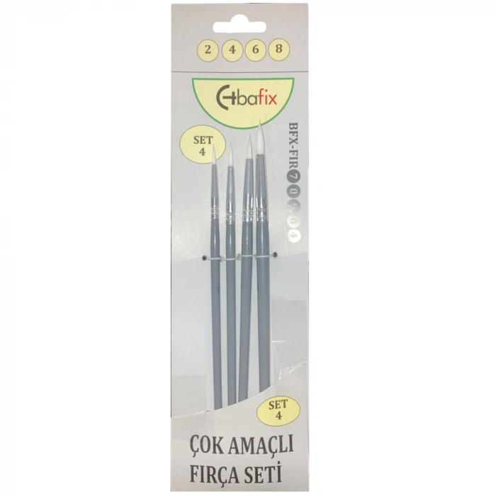 Bafix Fırça Seti Set-4 sap gri (2-4-6-8) 4 lü Bfx-Fır70904
