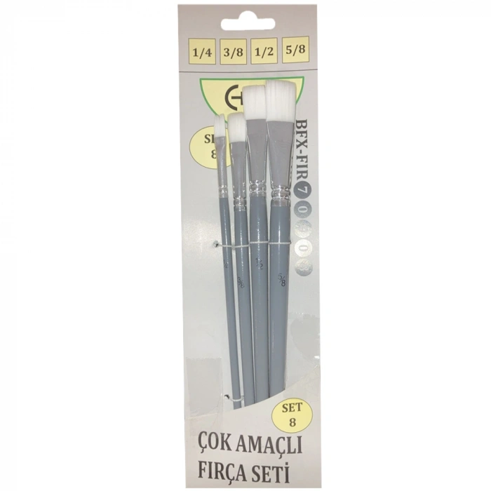 Bafix Fırça Seti Set-8 gri (1/4,3/8,1/2,5/8) 4 lü Bfx-Fır70908