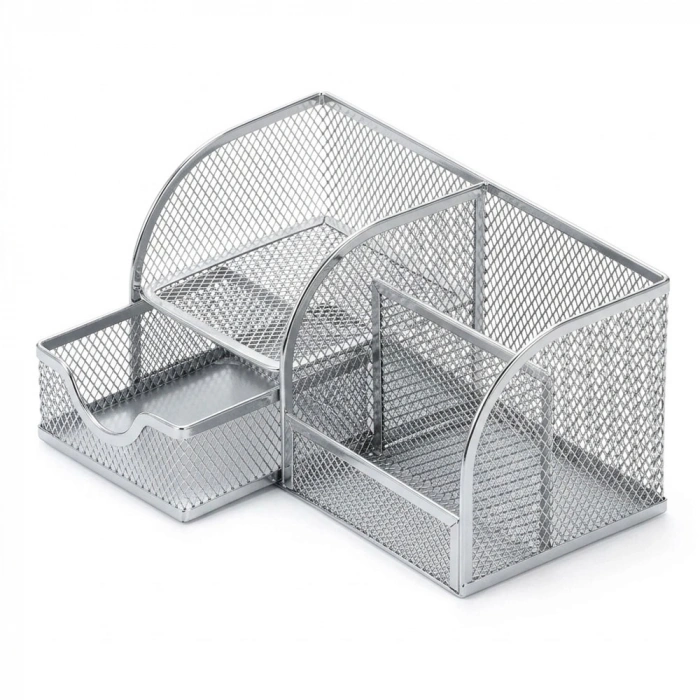 Bafix Metal Kalemlik 4 Bölmeli Gri Mmk7023G