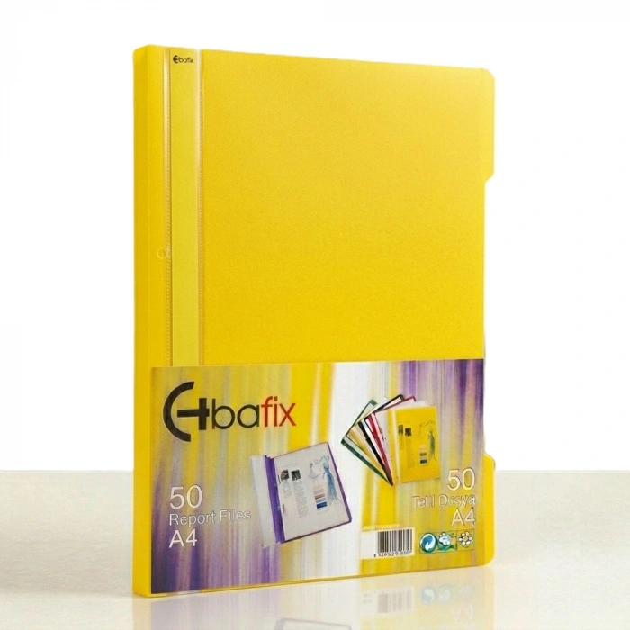 Bafix Telli Dosya Plastik XL Sarı A4