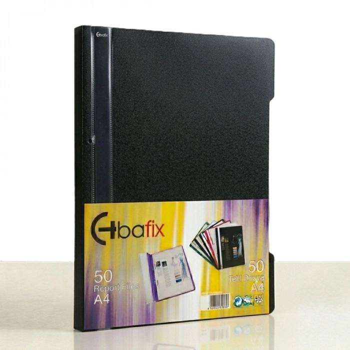 Bafix Telli Dosya Plastik XL Siyah A4