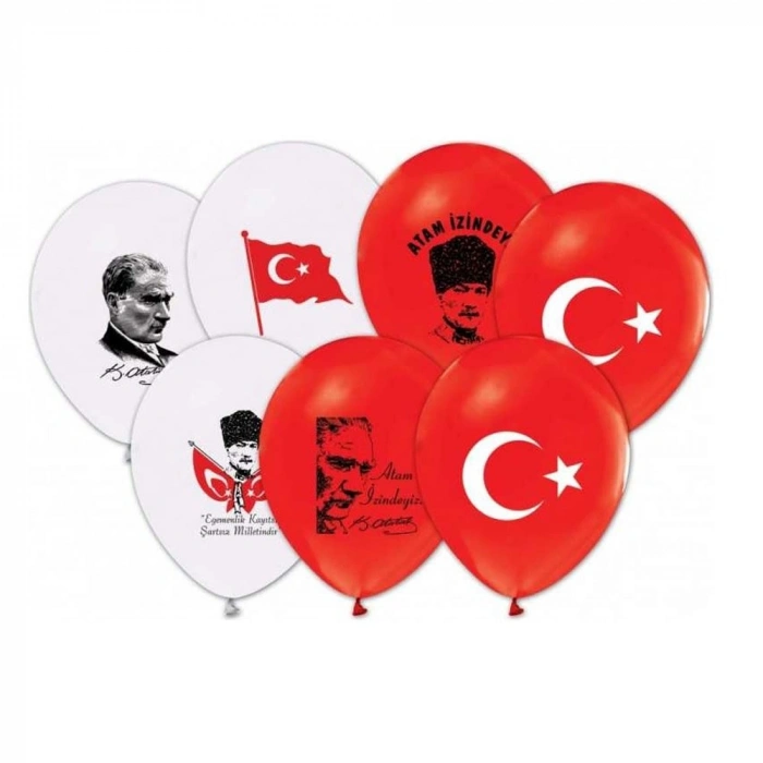 Balon 1+1 Baskılı 12 Ata-Bayrak (50lik)