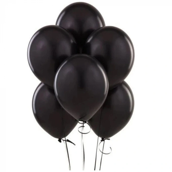 Balonevi Balon 12 İnc Baskılı Metalik Siyah 100 Lü