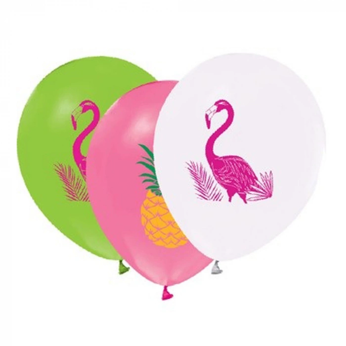 Balonevi Balon 2+1 Flamingo Baskılı 12 8 Li