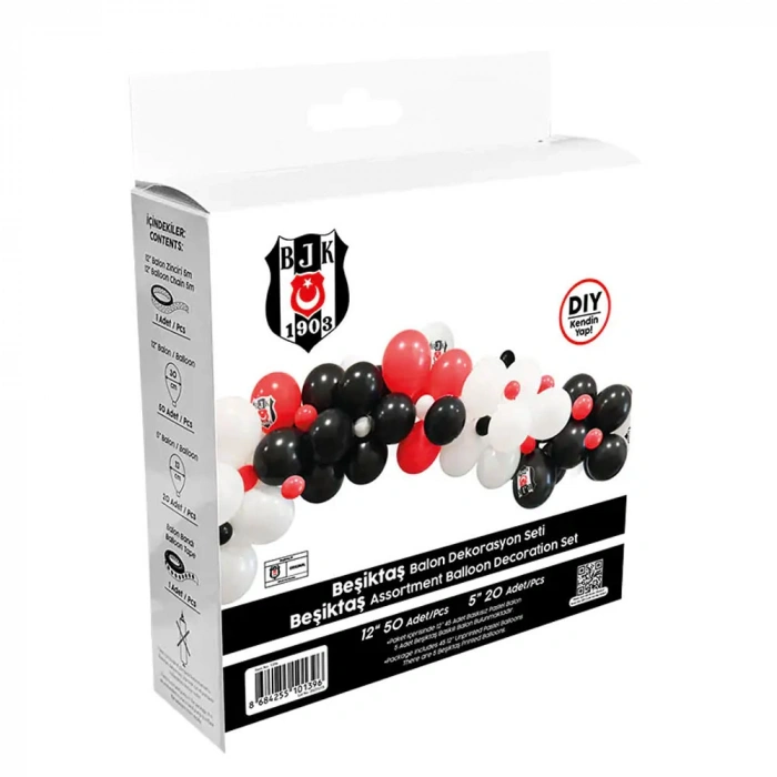 Balonevi Beşiktaş Asorti Balon Dekorasyon Set 70Li