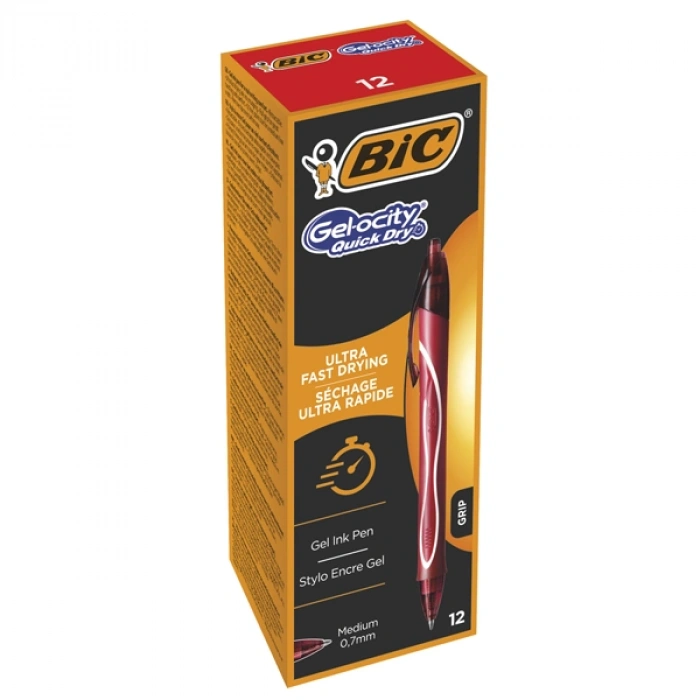 Bic Jel Kalem Basmalı Gelocity Hızlı Kuruyan 0.7 MM 12 Lİ Kırmızı