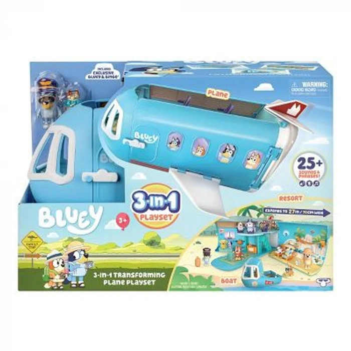 Bluey 3U 1 Arada Dönüşen Ucak Oyun Seti ( 25 Ses E 17670