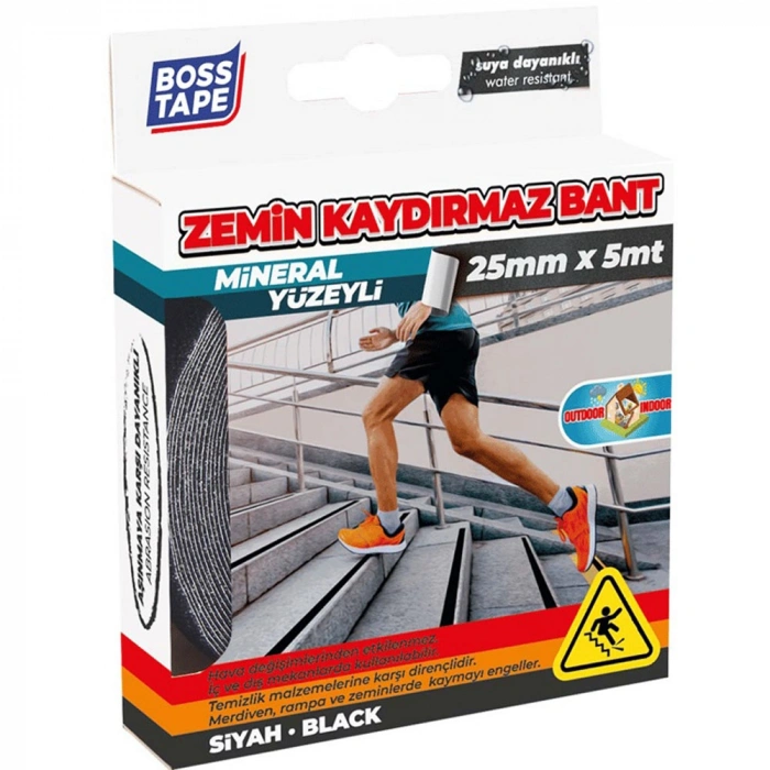 Boss Tape İç Ve Dış Mekan Kaydırmaz Bant Siyah Bt-10002