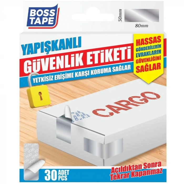 Boss Tape Yapışkanlı Güvenlik Etiketi 30 Adet