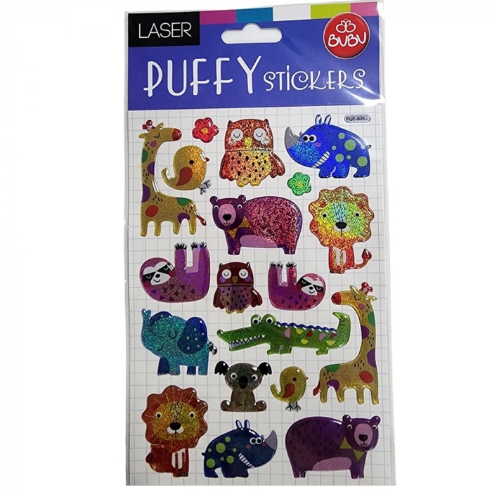 Bu-Bu Damla Stickers Karışık Hayvanlar BUBU-PUF-6207