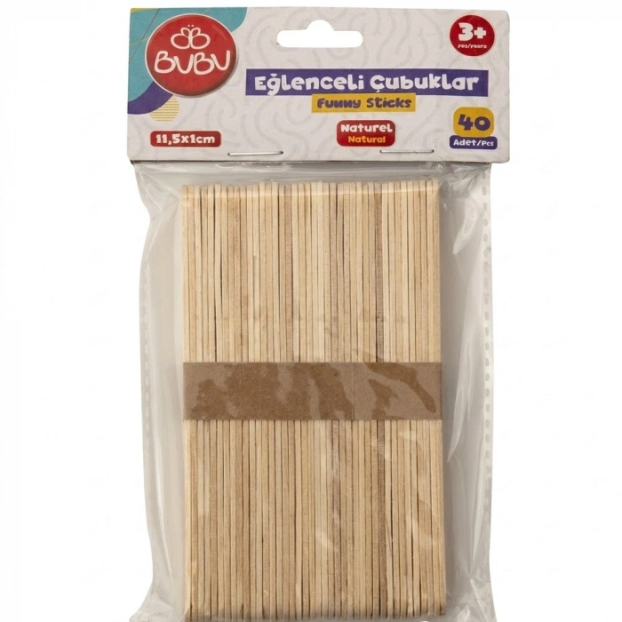 Bu-Bu Eğlenceli Çubuklar Naturel 11,5x1 Cm 40 Lı Kıs Bubu-hs0015