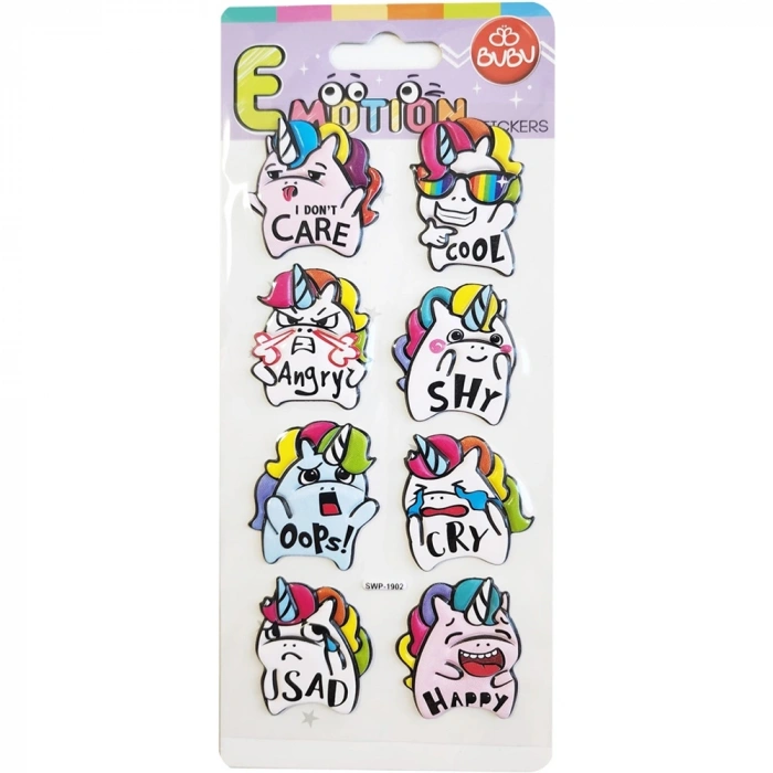Bu-Bu Emotıons Puffy Stick Unicorn & Message 9x21 BUBU-SWP-1902