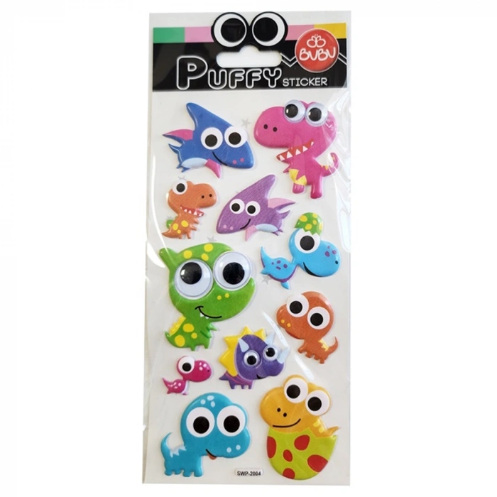 Bu-Bu Puffy Stickers Oynar Gözlü Dinazorlar 9x21 BUBU-SWP-2004