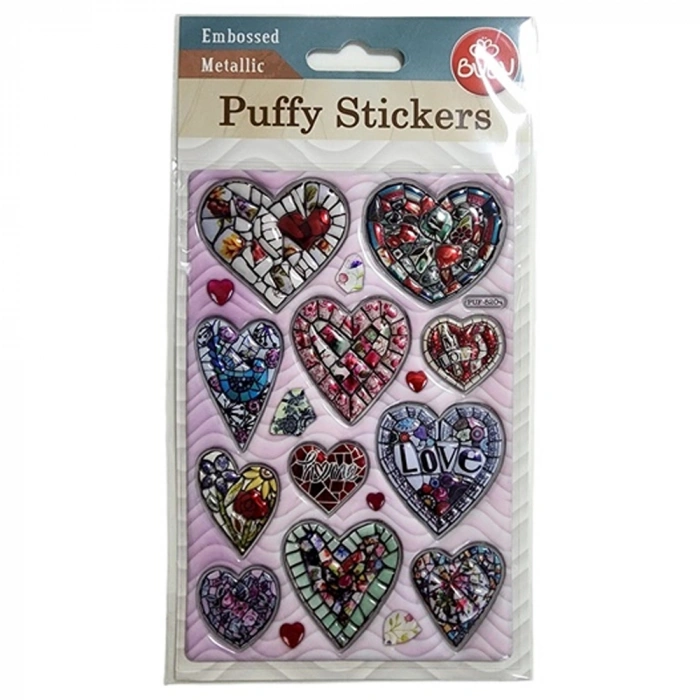 Bu-Bu Stickers Puffy Kalp 20.5X11