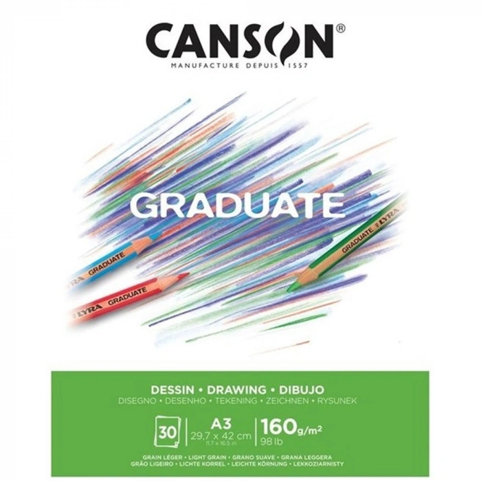 Canson Çizim Bloğu Graduate Dessın Beyaz 30 Syf A3 160 GR