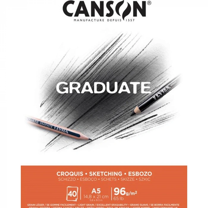 Canson Eskiz Bloğu Graduate Croquıs 40 Syf A5 96 GR