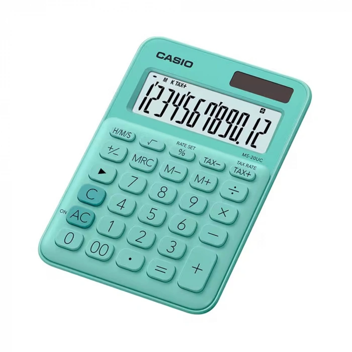 Casio Hesap Makinesi 12 Hane Ms-20uc-gn Renkli Masaüstü
