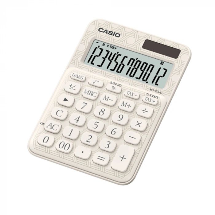 Casio Hesap Makinesi 12 Hane Ms-20uc-jwe Beyaz Desenli Masaüstü