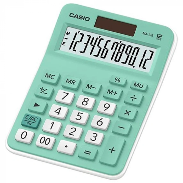 Casio Hesap Makinesi Masaüstü 12 Hane Açık Yeşil MX-12B-GN