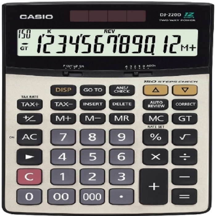 Casio Hesap Makinesi Masaüstü 12 Hane Check Control DJ-220D Plus