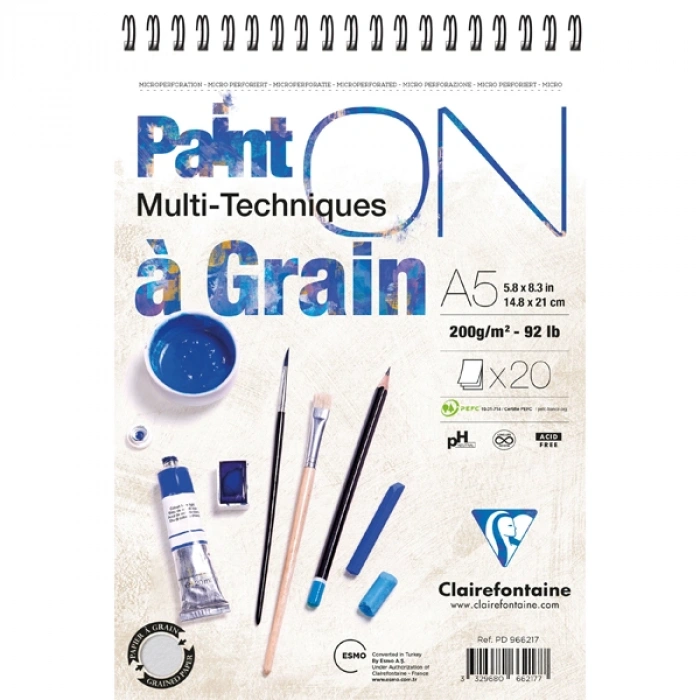 Clairefontaine paint-on A Grain A5 CM Çizim Blok 200 GR 20 YP