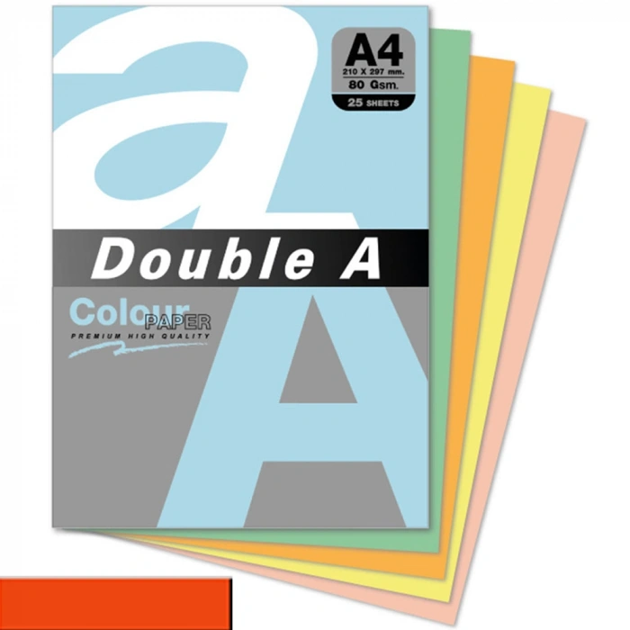 Double A Renkli Kağıt 25 Lİ A4 80 GR Safran