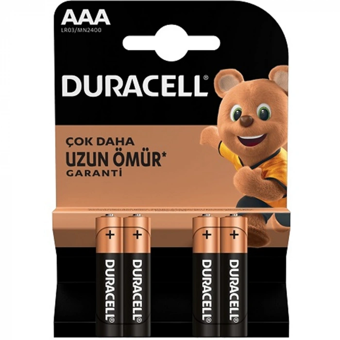 Duracell AlKalın İnce Kalem Pil (AAA) 4 LÜ Kartela