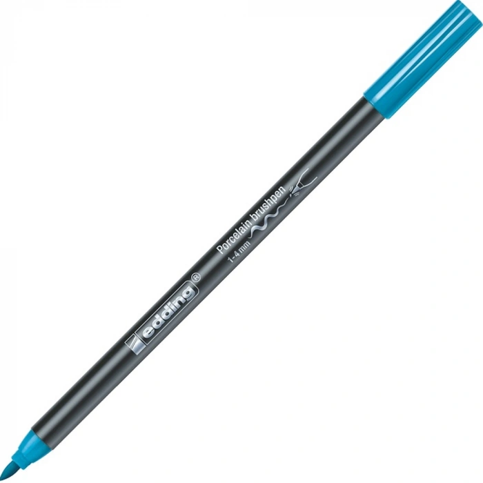 Edding Porselen Kalemi Fırça Uçlu 1-4 MM Açık Mavi 4200