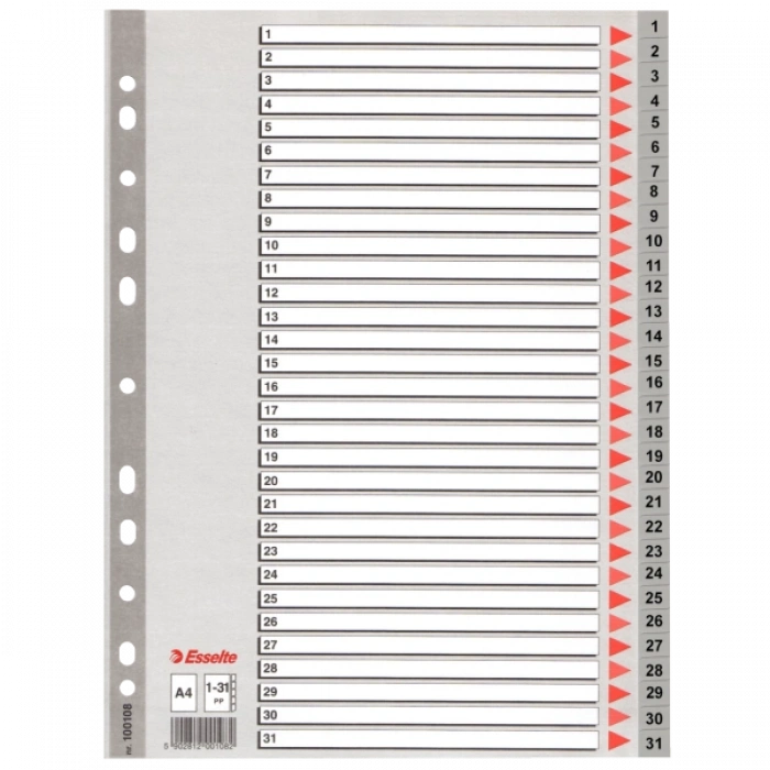 Esselte Seperatör 1-31 Rakamlı Plastik A4 100108