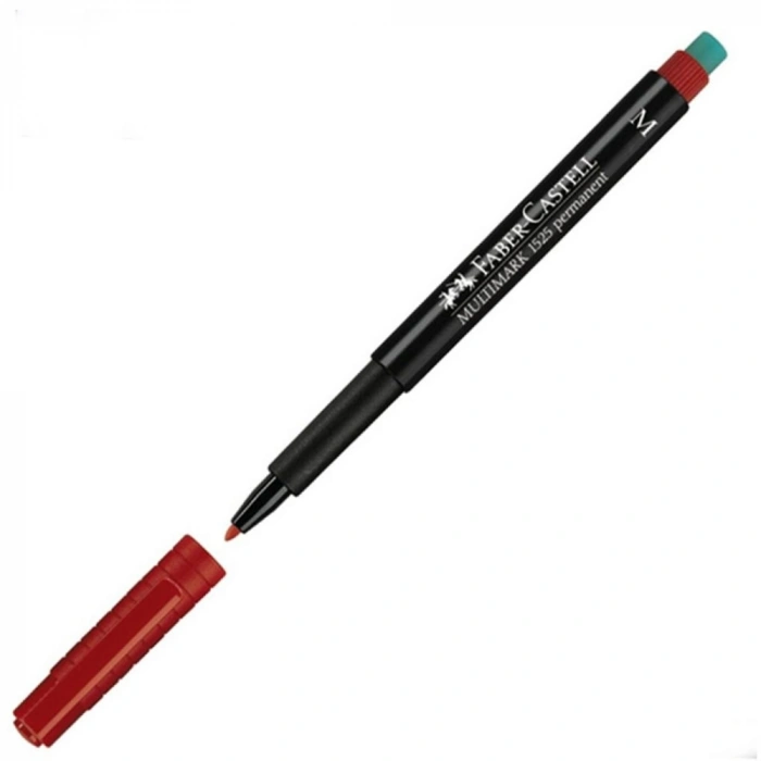 Faber-Castell Asetat Kalemi Permanent M Seri Kırmızı 15 25 21