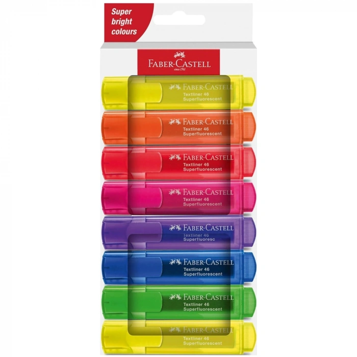 Faber-Castell Fosforlu Kalem Şeffaf 8 Lİ 46