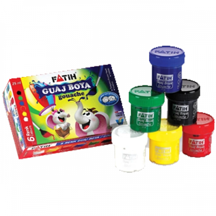 Fatih Guaj Boya Karton Kutu Şişe 6 Renk 25 ML 50410