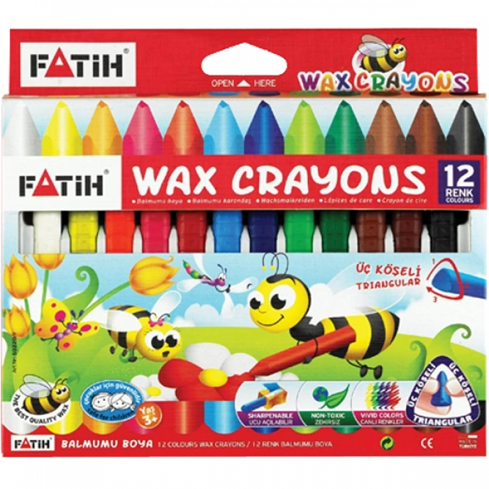 Fatih Mum Pastel Boya Wax Crayon Jumbo 12 Renk 50220