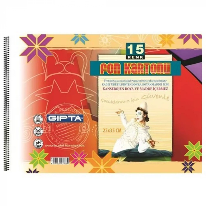 Gıpta Fon Kartonlu Resim Defteri 25x35 Cm 15 Renk 1576