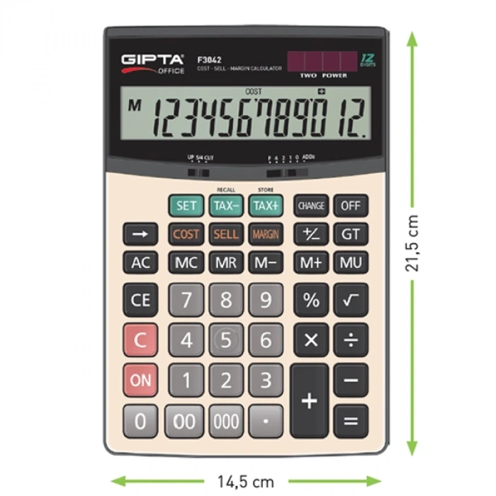 Gıpta Hesap Makinesi Masaüstü 12 Hane F3042