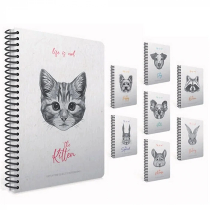 Gıpta life Is Cool Spiralli Sert Kapak Defter 19x26 120 YP Kareli