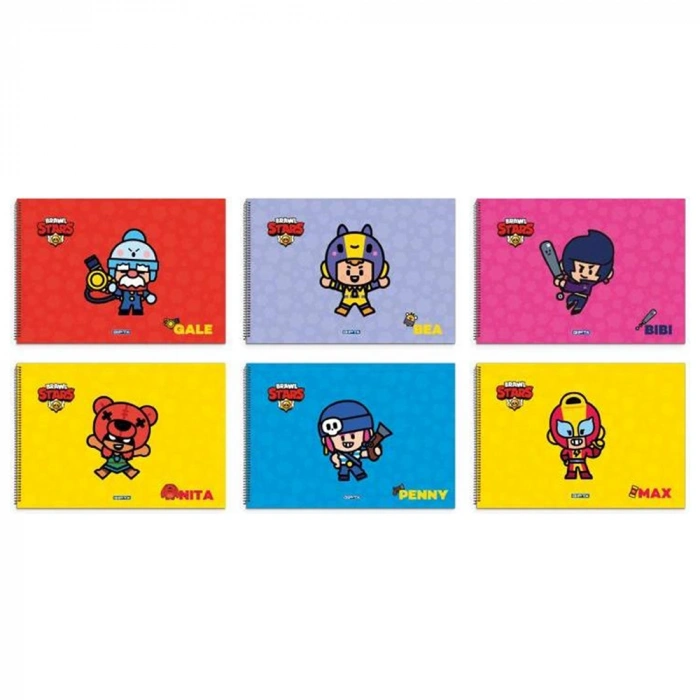 Gıpta Resim Defteri Spiralli 15 YP 17x24 Brawl Star
