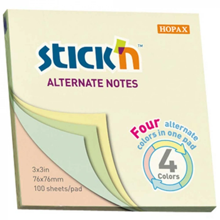 Gıpta Stickn Yapışkanlı Not Kağıdı Pastel 4 Renk 76x76 100 YP 21821