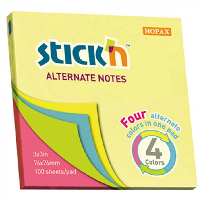Gıpta Stickn Ypş. Not Kağ. Neon 4 Rnk 76x76 100 YP