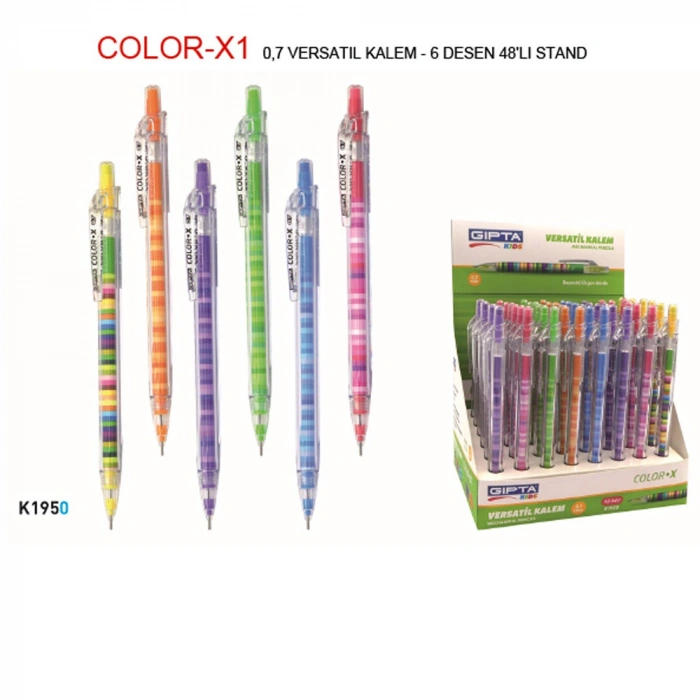 Gıpta Versatil Kalem 0.7 MM ( 48 Li Stand ) 6 Desen K1950